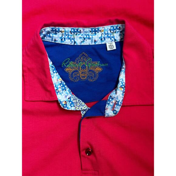 Robert Graham|SS Polo|Classic Fit|Coral Pink|SZ 2XL - Picture 6 of 7
